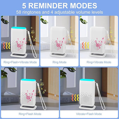 Caregiver Pager, Rechargable Wireless Call Button 2000+ Feet, 5 Alert Modes, 58 Melodies, SOS Alert Nurse Calling System for Patien Elderly Monitoring at Home, 2 SOS Button + 1 Receiver