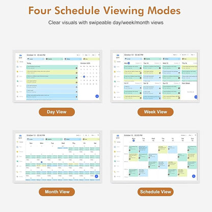24" Smart Calendar Digital Chore-Chart-for-Planner - Touchscreen Display Electronic Calendar for Family Schedules, 32GB, Auto-Sync Google iCloud Outlook Calendars, Wall Mounted Household Organization