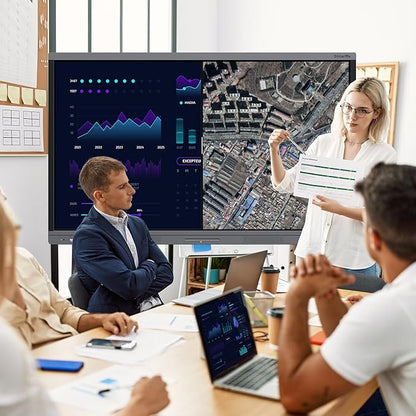 Shiarffe X5 Pro 4K 55 Inch Smart Board with Portable Stand, EDLA-Certified Digital Whiteboard, Touchscreen Interactive Display for Classroom Office Hybrid Work Home, Android OS