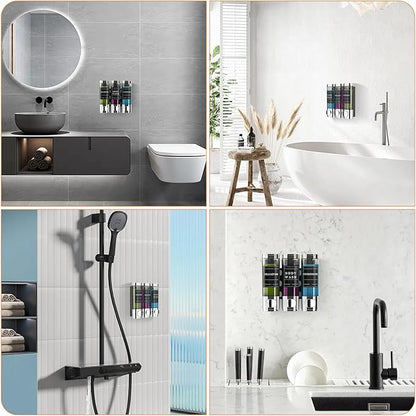 Shampoo and Conditioner Dispenser,Shower Dispenser 3 Chamber No Drill Wall-Mounted Shampoo Dispenser for Shower Wall Mounted Shower Soap Dispenser for Bathroom Hotel Large Capacity,Chrome1
