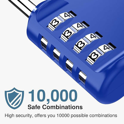 Puroma 2 Pack Combination Lock for Locker 4 Digit Outdoor Waterproof Padlock for School, Gym, Sports, Fence, Toolbox, Gate, Case, Outdoor, Hasp Storage (Blue)