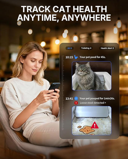 PETKIT Open-Top & AI Camera Self Cleaning Cat Litter Box, Urinary Health Monitor Automatic Cat Litter Box, Smart Robot with 2-Way Raking/5G WiFi/Safety Sensors/Odor Control for Multiple Cats (White)