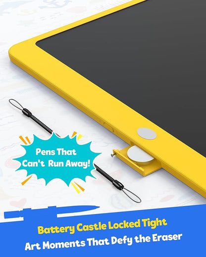TEKFUN LCD Writing Tablet for Adults, Large Doodle Board, 16 Inch Colorful Drawing Tablet Writing Pad, Toddler Toys for 3 4 5 6 7 8 9 Year Old Girls Boys Teen, Birthday Gifts for Kids (Yellow)