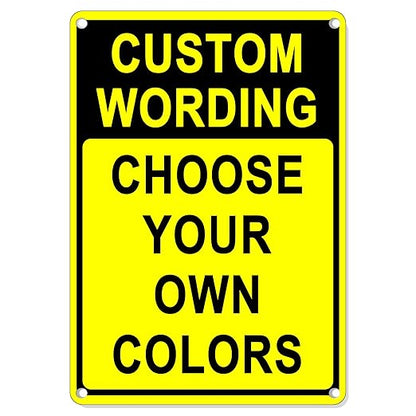Custom Sign Outdoor Metal Vertical, Personalized Metal Sign for Parking, Gate, Delivery, Garage, Weatherproof Customized Signs for Outside, Make Your Own Signs Custom(10x7 Inches, Header)