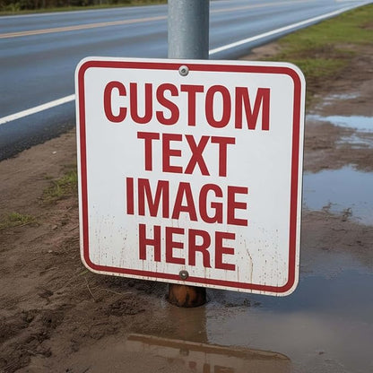 Custom Signs Outdoor Metal, Personalized Metal Sign, 14"x 14" Rust Free Aluminum, Reflective Option, Waterproof, Durable Ink
