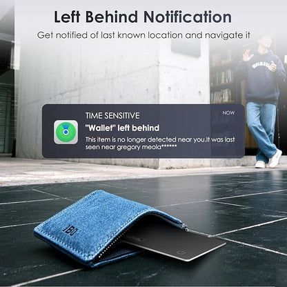 Air-Tag Wallet Tracker Card (iOS Only) - 0.07in Slim Tracking Card, IP68 Waterproof Bluetooth Smart Card, Work with Apple Find My, [Apple MFi Certified], Item Finder for Luggage, Passports, Purse