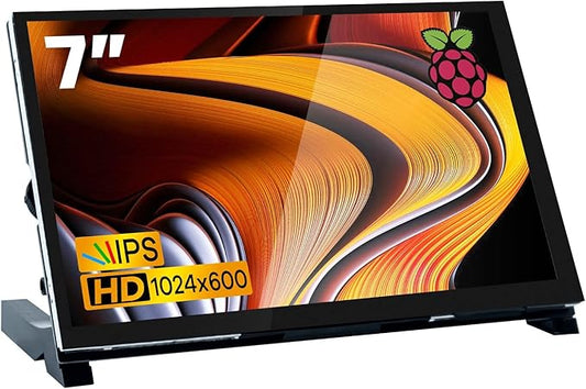 7 Inch IPS LCD Touch Screen Raspberry Pi Monitor Display 1024×600 Capacitive Screen HDMI Monitor Compatible with Raspberry Pi 5/4B/3B+, BB Black, Windows 10 8 7