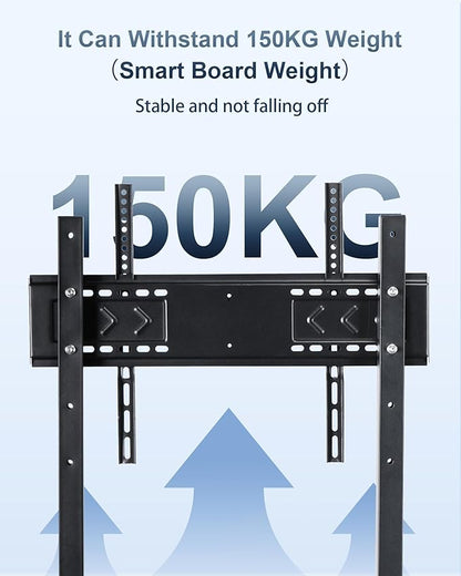 Smart Board Stand with Wheels,Height Adjustable Mobile Rolling Stand for Classroom & Office, Holds up to 300lbs, Whiteboard Portable Cart on Wheels (for 49-100 Inch Smart Board)