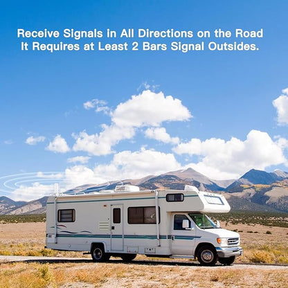 Vehicle Cell Phone Booster for Truck, RV, Car, Off-Road Vehicles & SUV | Boosts 5G & 4G LTE (Band 2/4/5/12/13/17/25/66) for All U.S. Carriers - Verizon, AT&T, T-Mobile & More | FCC Approved