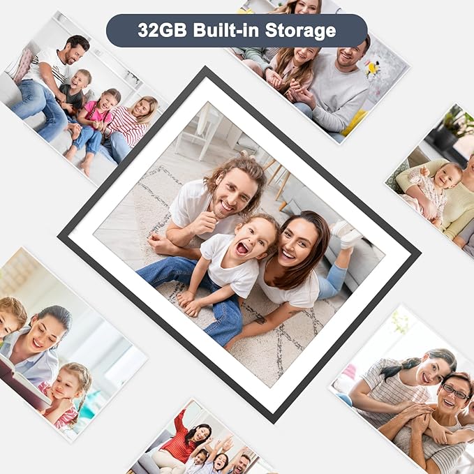 Digital Picture Frame 16.2 Inch Large Digital Photo Frame - 32GB Wall Mountable Wi-Fi Electronic Photo Frame, Auto-Rotate, Share Photos Video via App Email, Free Cloud, Christmas Gifts for Mom Dad