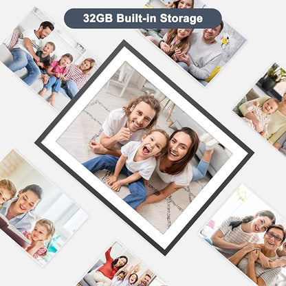 Digital Picture Frame 16.2 Inch Large Digital Photo Frame - 32GB Wall Mountable Wi-Fi Electronic Photo Frame, Auto-Rotate, Share Photos Video via App Email, Free Cloud, Christmas Gifts for Mom Dad