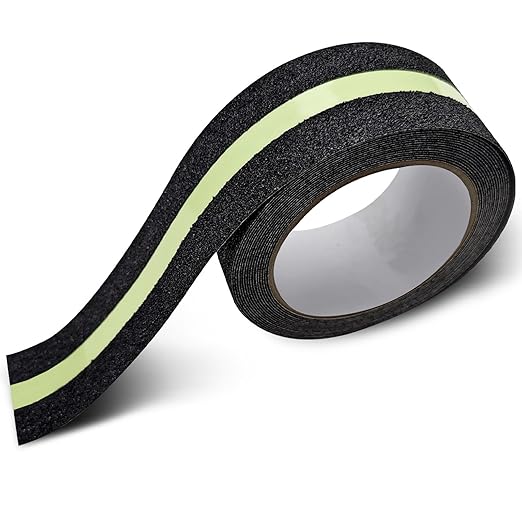 Huakaile Glow in The Dark Tape Anti Slip Grip Tape, 1.96" x 16.4Ft Luminous Reflective Tape, Waterproof Non Skid Traction Tape Strips for Outdoors Steps Indoor Stairs Treads Ladder Floor