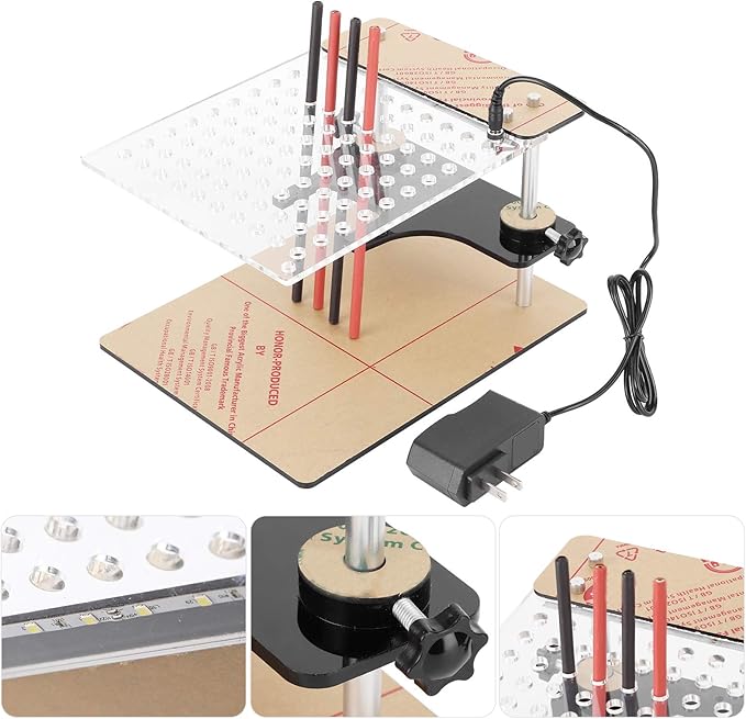 Main Test Board Assembly,Connection Line,BDM Frame Test Board with 4pcs Probe Pin Support for 22pcs BDM Adapter US Plug 110‑240V