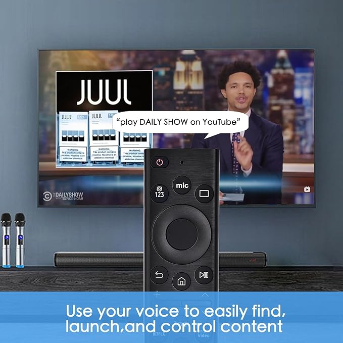 Replacement Voice Remote for Samsung Smart TV:Compatible with BN59-01385A(Solar Version),for All 2019 to 2025 Smasung Curved Crystal UHD QLED The Frame NEO QLED 4K 8K Smart TV