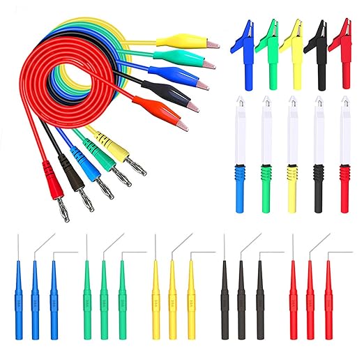 Automotive Test Lead Set, Back Probe Kit 30pcs, Copper Alligator Clips to Banana Plug Test Lead, Multimeter Test Lead Set for Automotive Repair and Diagnostic Circuit Testing