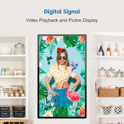 GreenTouch 32 Inch Industrial Digital Signage Touchscreen Monitor, 500 Nits Display 1920 x 1080P, Built-in Speaker, with HDMI + VGA + DVI Ports for Advertising