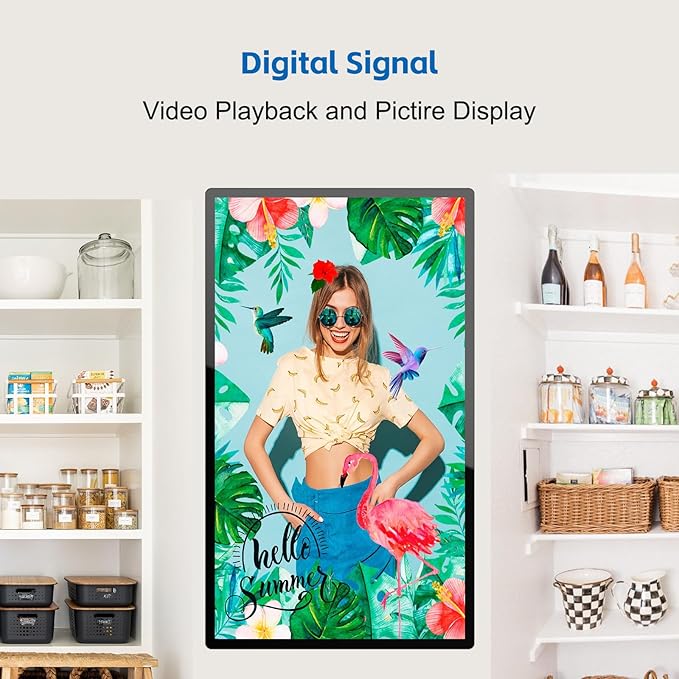 GreenTouch 43 Inch Industrial Digital Signage Touchscreen Monitor, 500 Nits Display 1920 x 1080P, Built-in Speaker, with HDMI + VGA + DVI Ports for Advertising
