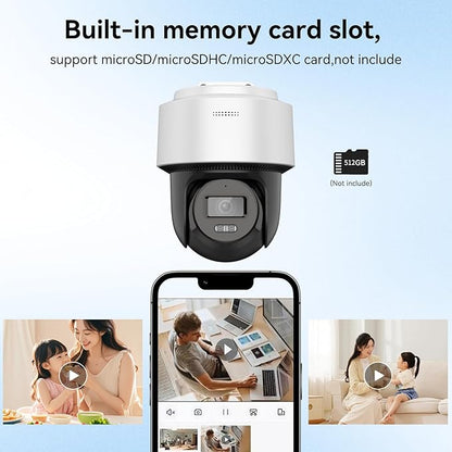 DS-2DE2C400MWG-E Wired PT 4MP PoE IP Camera with 345° pan and 80° tilt, Auto-Tracking Lite, Smart Hybrid Light, IP66, 2-Way-Audio,2.8mm Lens, International English Version