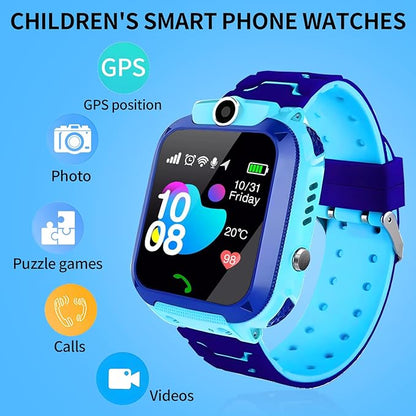 2G Kids Smart Watch, SOS Emergency Call, Video Calling, Waterproof Activity Tracker for 3-12 Years Girls/Boys - Birthday Gift Idea