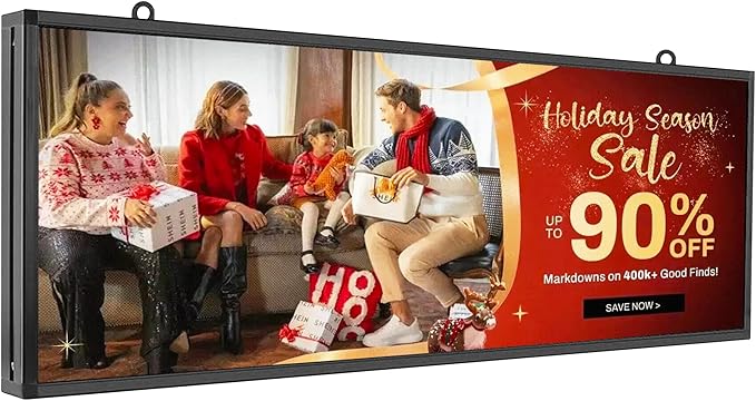 YS Outdoor P5 Programmable Led Sign(39 "× 14"),WIFI + USB Control Digital Signage LED Display, Advertising Message Board,Open Signs for Business, RGB Full Color Scrolling LED Sign