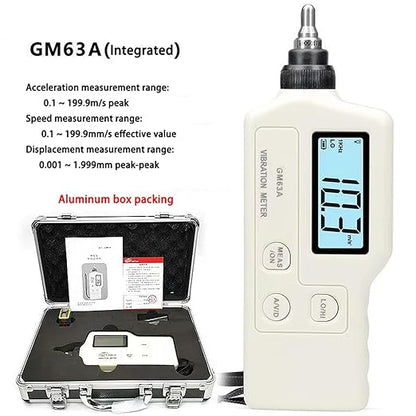 Handheld Digital Vibration Meter with LCD Display,Vibrometer Gauge Tester Analyzer,Check The Vibration Meters of The Motor, Machinery, and Bearings