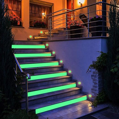 LLPT Glow in The Dark Tape 1” x 33 Ft Self Adhesive Neon Luminous Tape Rechargeable Brightness Fluorescent Sticker Tape for Sport Gears Night Part DIY Craft Color Green (GD133G)