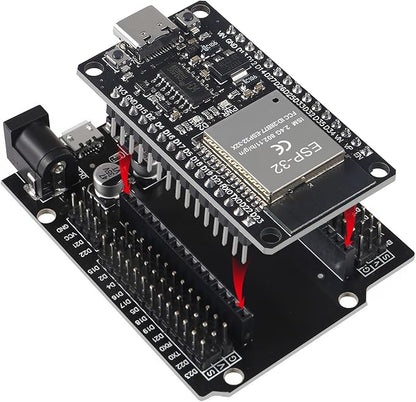 3Set ESP32 ESP-32S WiFi Development Board NodeMCU-32S Microcontroller Processor Integrated with ESP32 Development Board GPIO Breakout Board 30Pin Type-C Micro USB Dual Interface ESP32 Shield 30P
