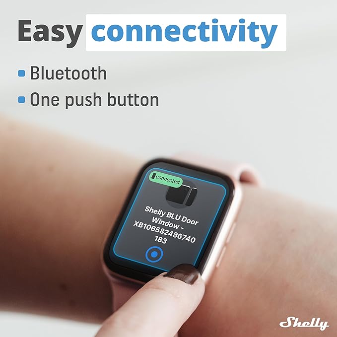 Shelly Blu Door/Window Black | Bluetooth Operated Sensor | Home Automation | iOS Android App | Alexa & Google Home Compatibility | Lux and Tilt Angle Measurement | Set Custom Activation Scenes