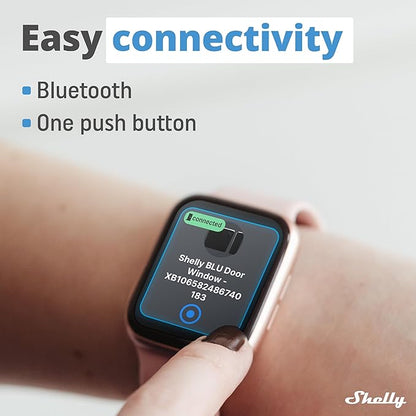Shelly Blu Door/Window Black | Bluetooth Operated Sensor | Home Automation | iOS Android App | Alexa & Google Home Compatibility | Lux and Tilt Angle Measurement | Set Custom Activation Scenes