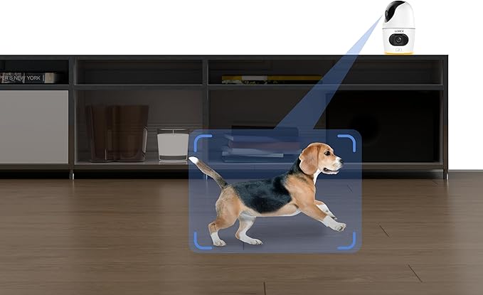 Lorex 2K Dual Lens Indoor Wi-Fi Security Camera | Auto-Tracking | 360° Pan-Tilt | Person & Pet Detection | IR Night Vision | 2-Way Talk | Cloud & 32GB Local Storage