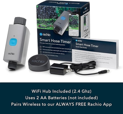 Rachio Smart Hose Timer (1 Valve + 1 WiFi Hub) – App-Controlled Outdoor Faucet Timer, Quick Install & Scheduling, Expandable System
