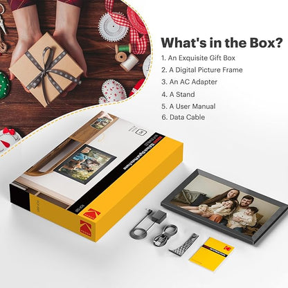KODAK Digital Picture Frame, 32GB 15.6 Inch WiFi Digital Photo Frame 1920x1080 HD IPS Touch Screen, Auto-Rotate, Share Photos and Videos via KODAK App, Farther's Day for Man
