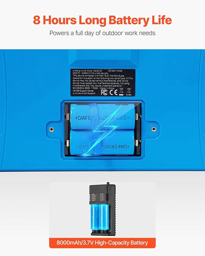 VEVOR Underground Water Detector, Up to 492ft (150m) Pro Underground Water Detection Locator, 7" Touchscreen Auto Mapping Well Detector Explorer with Multi-Frequency Measurement, 8GB Card, Carry Case