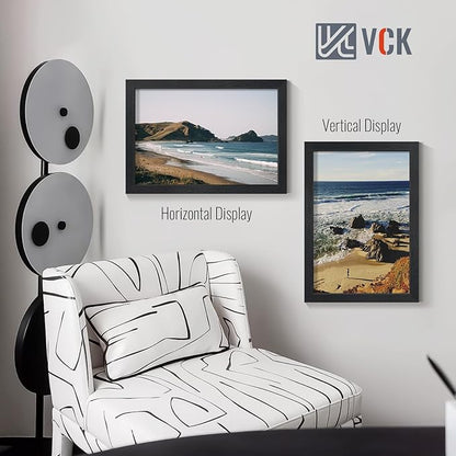 VCK 13x19 Picture Frames Black Set of 6, Wide Border Wood Poster Frame, Multi-Directional Display Family Photos, Office Prints, Studio/Gallery Artwork, Woodgrain Series, Wall Hanging