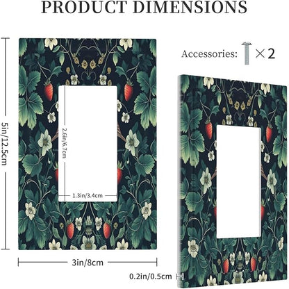 Decorative Outlet Covers Strawberry Birds Flowers Plant Morris Floral 1 Gang Single Rocker Light Switch Cover Plate Wall Plates GFCI Faceplate for Bedroom Farmhouse Decor