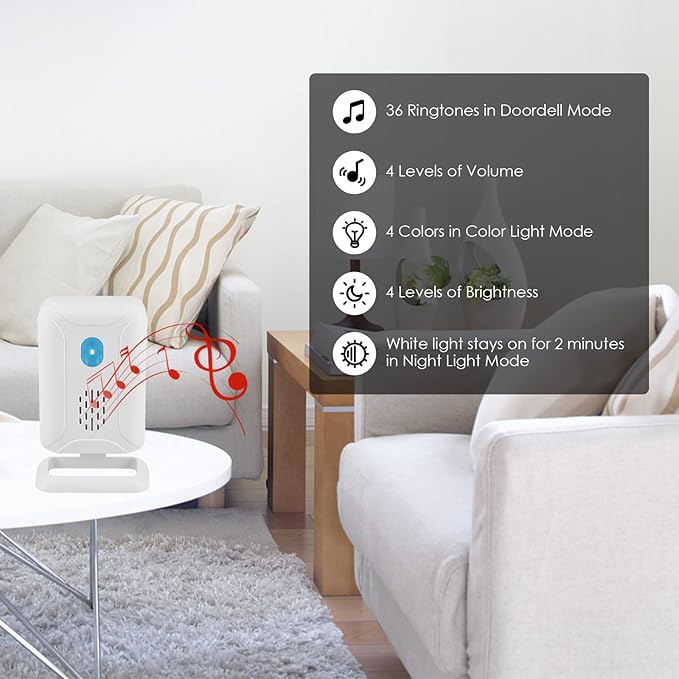 GREENCYCLE Wireless Door Open Chime - 1 Magnetic Door Alarm Sensor, Battery Operated, Can't Be Used Alone, Must Be Used with Receiver or Doorbell Set(B07H5GCSTM, B07H5H7215,B0DFWPMPKN,B0DKXZSZV6)