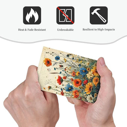 Light Switch Cover Plate Colorful Flowers Wildflowers Plants Orange Yellow Blue 1 Gang No Device Blank Wall Plate Electrical Outlet Cover Decorative Switch Plate Covers for Home Farmhouse Decor