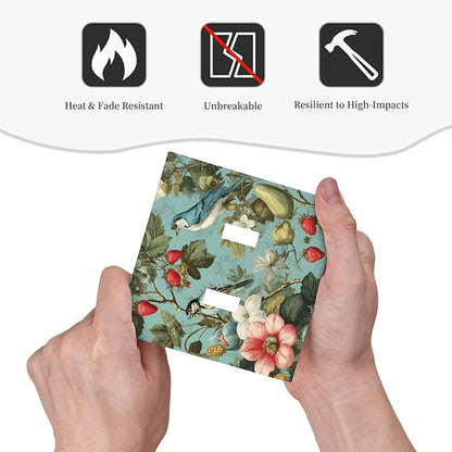 William Morris Flower 2 Gang Double Toggle Wall Plate Cover Decorative Light Switch Covers Electrical Faceplate Switch Plates for Bathroom Kitchen Home