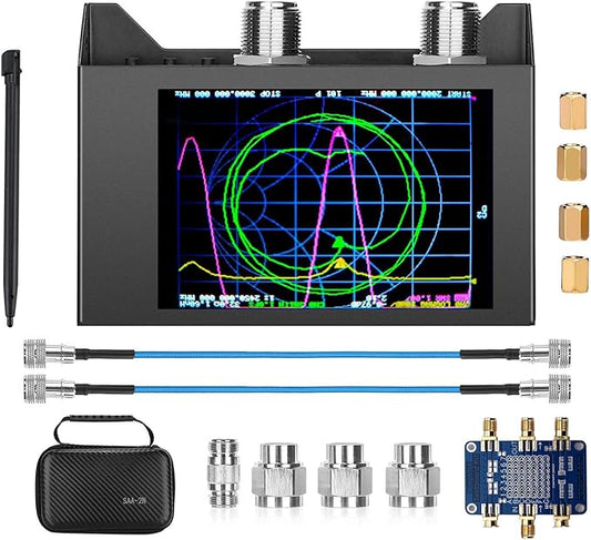 NanoVNA SAA-2N VNA Antenna Analyzer,SEESII 50KHz -3GHz Vector Network Analyzer with Bag & Testboard Kit,4" inch LCD,HF VHF UHF Measuring S Parameters, Voltage Standing Wave Ratio Smith Chart