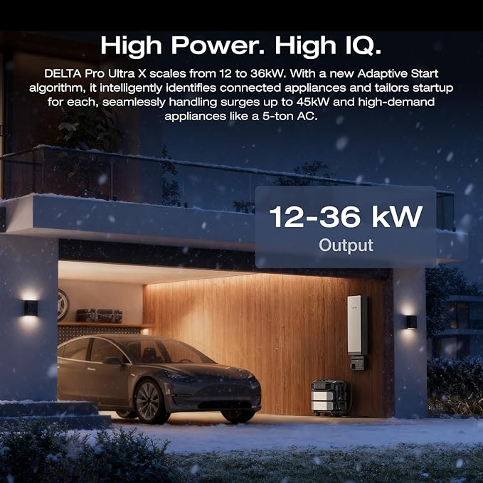 EF ECOFLOW 12288Wh Power Station: DELTA Pro Ultra X (1x Inverter + 2 x Batteries), 12000W Solar Generator for Home Battery Backup, Expandable to 180kWh, Outdoor & Camping Battery Power Supply