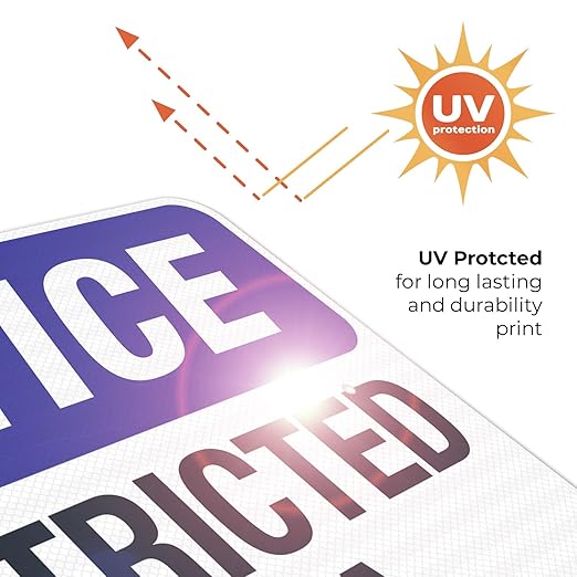 Notice Restricted Area Sign, 18x24 Inches, 3M EGP Reflective .080 Aluminum, Fade Resistant, Made in USA