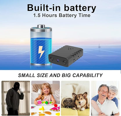 Smallest Wireless WiFi Battery Camera,HD1080P Concealed Camera,Portable Video Recording Live Feed,Smart Baby Monitor with Night Vision,Motion Detection,Cloud Storage for Security with iOS Android APP