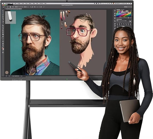 55" Smart Board, Interactive Whiteboard, 4K Electronic Board, UHD Touchscreen, Android 13, 8+128G, All in One Smartboard for Classroom Office Home (Wall Mount Included)