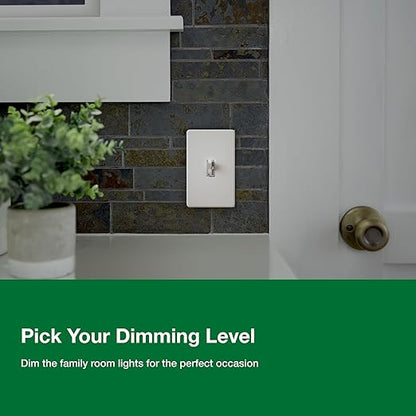 Lutron Ariadni/Toggler LED+ Dimmer Light Switch for Dimmable LED, Halogen and Incandescent Dimmer Switch, 150W, Single-Pole/3-Way, AYCL-153P-IV, Ivory