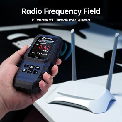 ERICKHILL EMF Meter,3-in-1Rechargeable Digital Electromagnetic Field Radiation Detector for EF RF MF,5G Cell Tower, WiFi Signal Detector, for Home&Office EMF Inspections, and Ghost Hunting