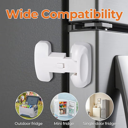 Refrigerator Fridge Door Lock for Kids Child Safety Locks for Doors Freezer Door Lock Easy to Install Keep Door Closed Child Proof Refrigerator，Freezer Door Lock 2 Pack, White