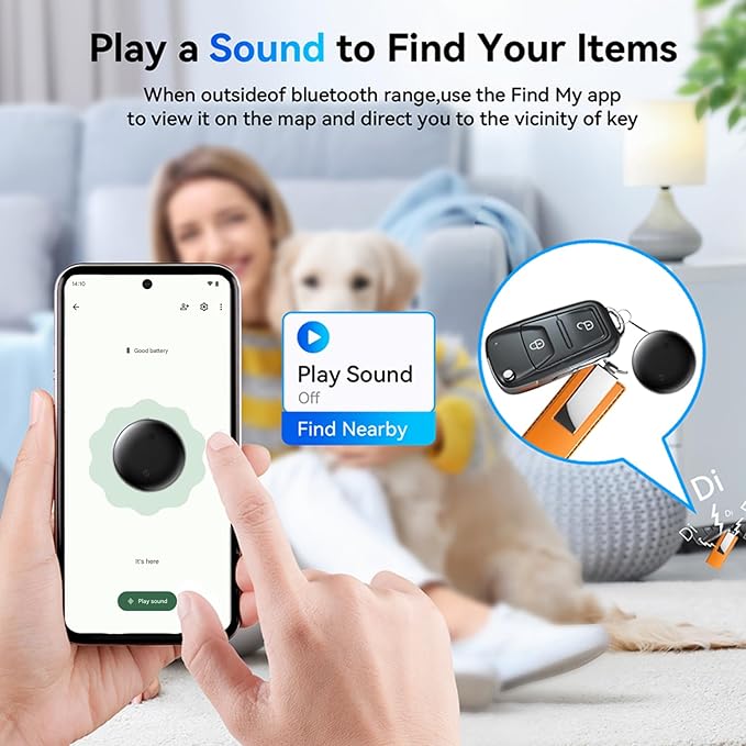 Bluetooth Smart Tags for Android,Air Tracker Tags-4 Pack Android,Keys Finder,Item Locator Works with Google Find Hub App(Android only),Android Tracker Tag for Keys,Luggages,Backpack,Wallet