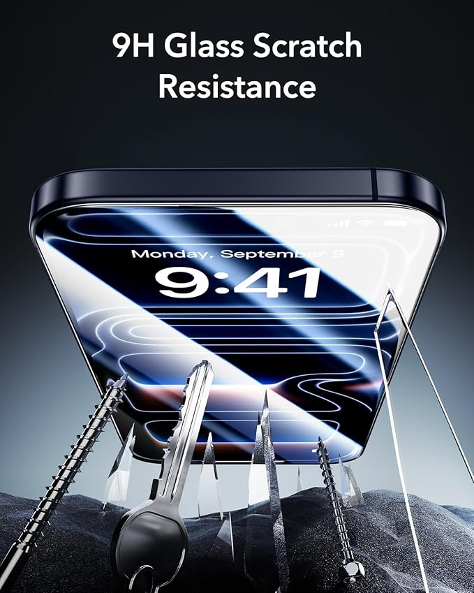 ESR 3 Pack 9H+ Glass for iPhone 17 Pro Max Privacy Screen Protector, [Military Grade Shatterproof & Highly Durable] Armorite Anti-spy Tempered Glass with UltraFit Tray