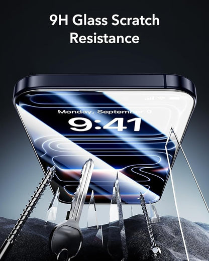 ESR 3 Pack 9H+ Glass for iPhone 17 Pro Privacy Screen Protector, [Military Grade Shatterproof & Highly Durable] Armorite Anti-spy Tempered Glass with UltraFit Tray