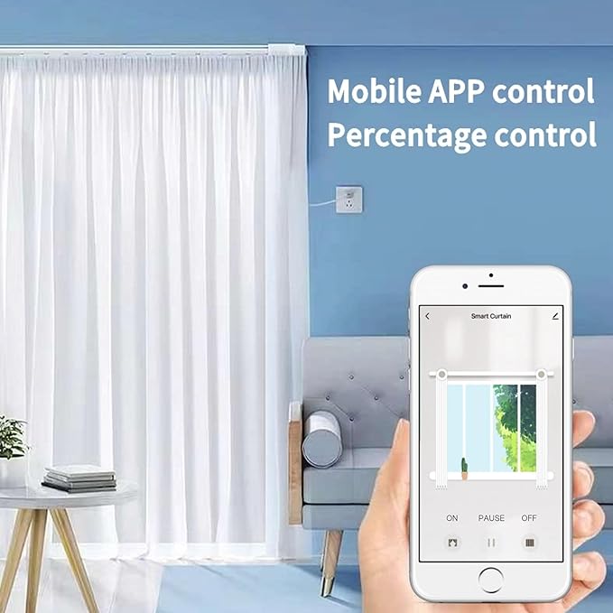 Smart Curtain Track System with Mini Wifi Motor, Automatic Ceiling Curtain Opener, Motorized Curtains Rod 126''(3.2m) with App, Voice, Remote Control, Compatible with Alexa,Google and Siri